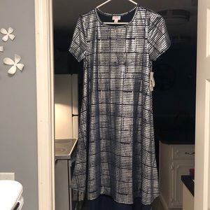 Elegant navy/silver Carly! Xs; BNWT